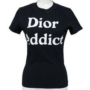 Authentic Christian Dior Dior Addict Galliano Short Sleeve Top Shirt Black